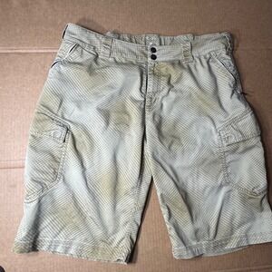 Fox Racing Men's 38 Beige‎ Plaid Pattern Cargo Shorts Active Casual Outdoors